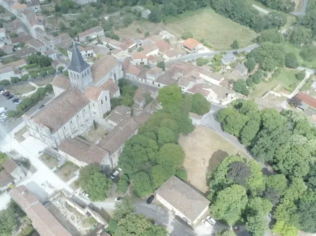 vue aérienne de l'abbaye
